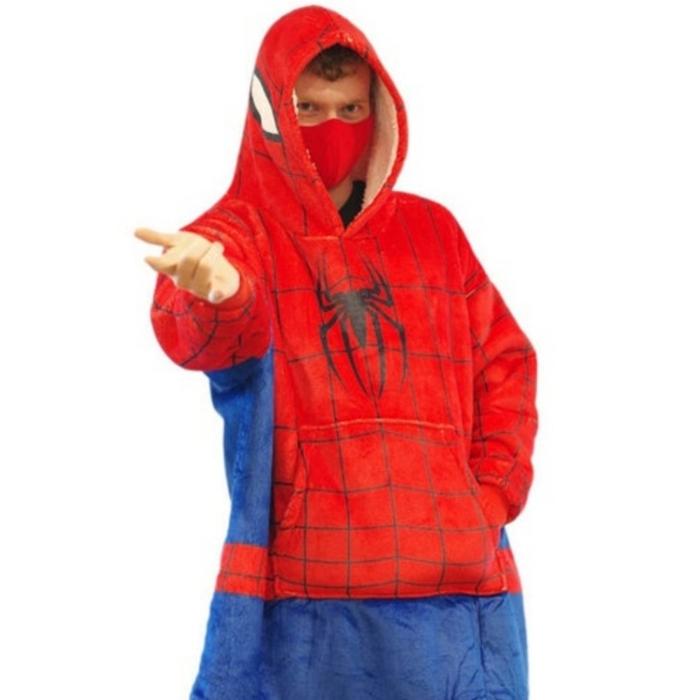 Spderman Sherpa Blanket Hoodie, Oversized Hoodie, 4XL Hoodie, UNISEX